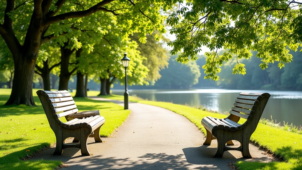 Riverside benches along Ross Road