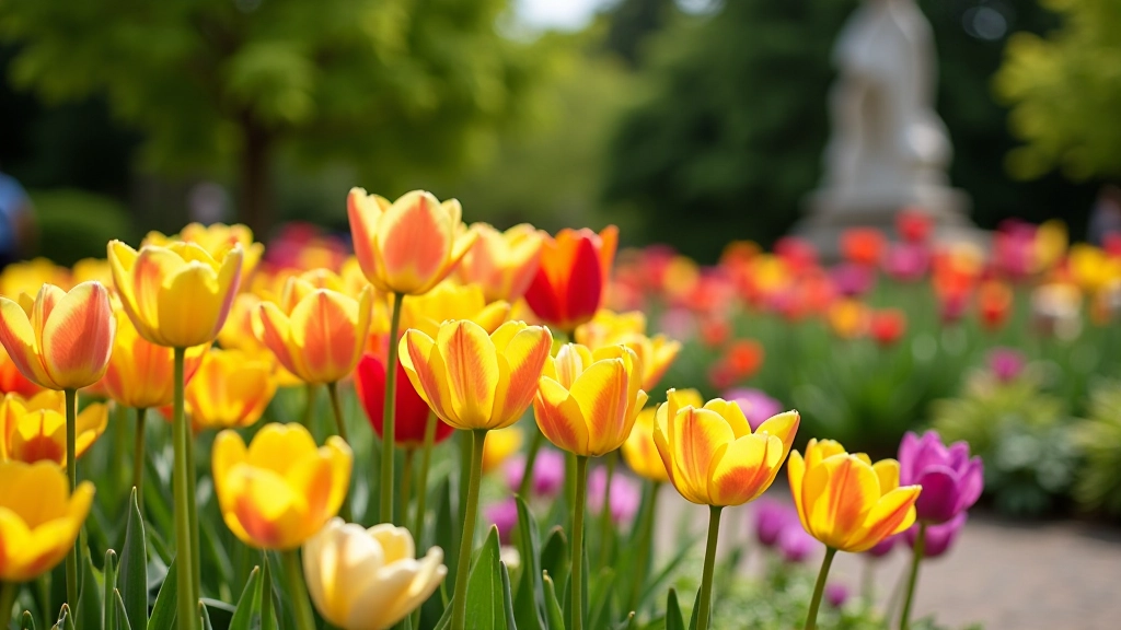 Vibrant seasonal flowers blooming in Killarney Park gardens